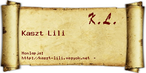 Kaszt Lili névjegykártya