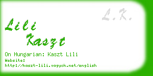 lili kaszt business card